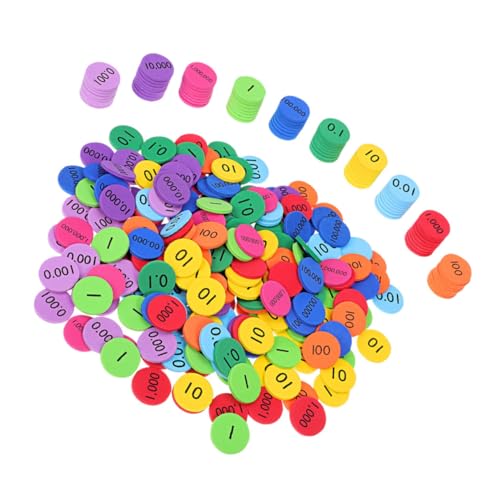 HAWILLOSCH 200pcs Farbenfrohe Ort Wert Scheiben Arithmetische Runde Discs Zahlen Platzieren Discs Vielseitiger Ort Wert Bildungsscheiben Für Kinder Lernen von HAWILLOSCH