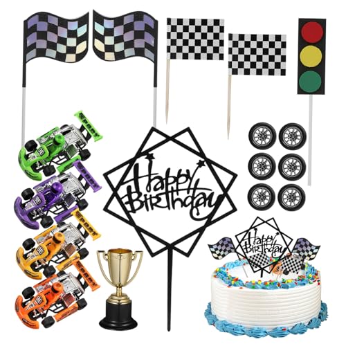 HAWILLOSCH Geburtstagskuchendekorationen Für Jungen 23-teiliges Rennwagen-kuchenaufsatz-set Partygeschenke Für Jungen Und Mädchen Rennwagen-themendekorationen Zufällige Farbe HAWILLOSCH Geburtstagskuchendekorationen Für Jungen 23-teiliges Rennwagen-kuchenaufsatz-set Partygeschenke Für Jungen Und Mädchen Rennwagen-themendekorationen Zufällige Farbe von HAWILLOSCH