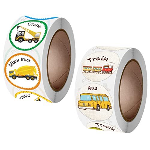 HAWILLOSCH 2Rollen Belohnungsaufkleber für Fahrzeugmotiven für Toilettentraining und Belohnungstabellen Selbstklebende Sticker für Kindergarten von HAWILLOSCH