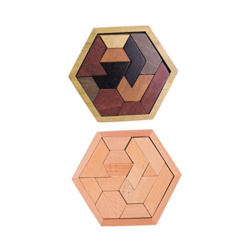HAWILLOSCH 2Sätze Hölzernes Hexagon Puzzle Teiliges Pädagogisches für Fördert Kreativität Beobachtungsfähigkeit und Farbunterscheidung für Drinnen und Draußen Montessori HAWILLOSCH 2Sätze Hölzernes Hexagon Puzzle Teiliges Pädagogisches für Fördert Kreativität Beobachtungsfähigkeit und Farbunterscheidung für Drinnen und Draußen Montessori von HAWILLOSCH