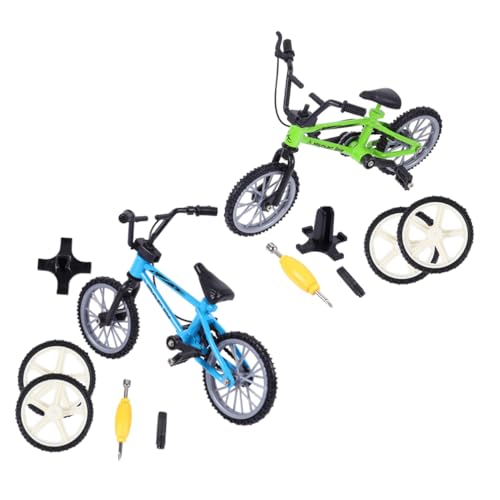 HAWILLOSCH 2Sätze Mini Fingerfahrrad Aus Aluminiumlegierung Für Schreibtischwettbewerb Stressabbauend Für Kinderzimmer Für Pädagogisches von HAWILLOSCH