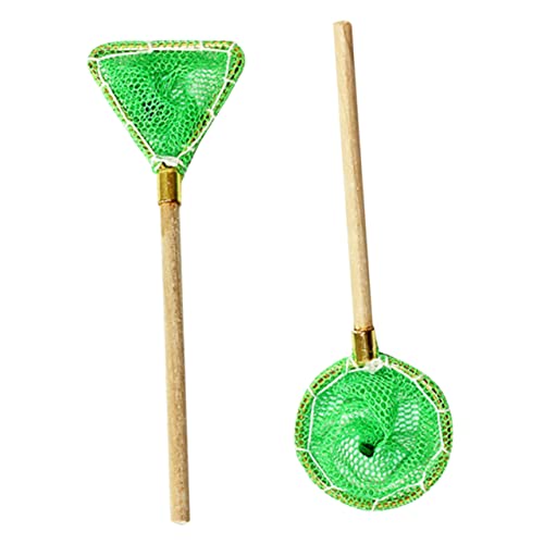 HAWILLOSCH 2 Stücke Mini Fischernetz Für Miniatur Landschaft Desktop Spielzeug Minihouse Werkzeug Natürliches Material Dekoratives Fischnetz Set von HAWILLOSCH