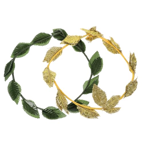 HAWILLOSCH 2Stücke Haarband Elegantes Kopfstück für Hochzeiten Partys Cosplay Leichtes Stirnband mit Blattkrone und Brautjungfern und Besondere Anlässe von HAWILLOSCH