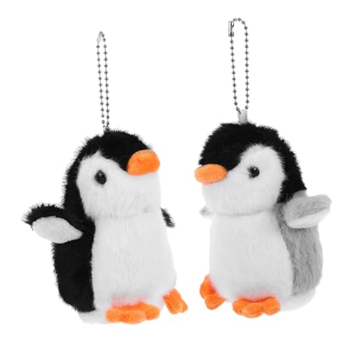 HAWILLOSCH 2Stücke Süßer Pinguin Plüsch Schlüsselanhänger Niedliches Stofftier mit Realistischem Design Leicht und Tragbar für Taschen und Rucksäcke und Schwarz von HAWILLOSCH