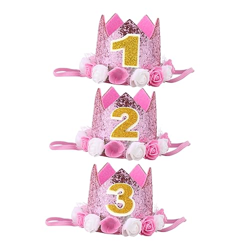 HAWILLOSCH 3er-pack Partyhüte Mit Blumenkrone Zum Geburtstag Von Kleinkindern – Elastische Simulationskopfbedeckung Für Jungen Und Mädchen (1–3 Jahre Alt) HAWILLOSCH 3er-pack Partyhüte Mit Blumenkrone Zum Geburtstag Von Kleinkindern – Elastische Simulationskopfbedeckung Für Jungen Und Mädchen (1–3 Jahre Alt) von HAWILLOSCH
