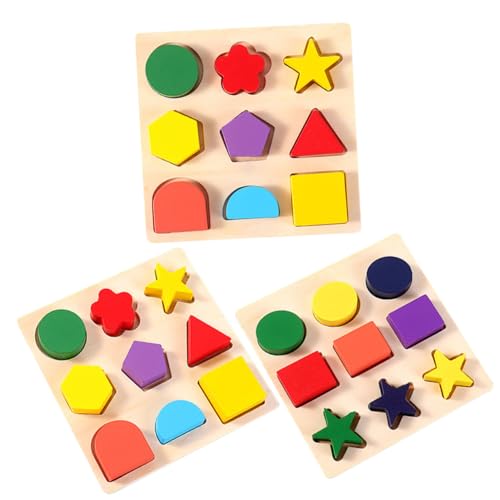 HAWILLOSCH 3 Stück Montessori Holzpuzzle Teilig Pädagogisches Lernspielzeug Formenerkennung für Kleinkinder Motorikförderung Farb und Formwahrnehmung Frühkindliche Entwicklung HAWILLOSCH 3 Stück Montessori Holzpuzzle Teilig Pädagogisches Lernspielzeug Formenerkennung für Kleinkinder Motorikförderung Farb und Formwahrnehmung Frühkindliche Entwicklung von HAWILLOSCH