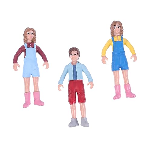 HAWILLOSCH 3 Stück Puppenschmuck Kinderkognitionsspielzeug Mikrokulissenständer Schickes Schickes Mikrofiguren- Wohnkultur Figurenmodell Lebensechte Figurendekoration PVC von HAWILLOSCH