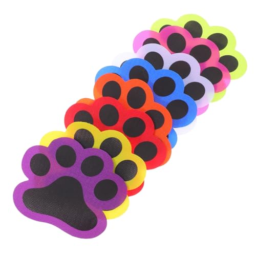 HAWILLOSCH 36stücke Teiliges Teppich-markierungsset Mit Katzenpfoten-dots Wiederverwendbare Bodenaufkleber Bunten Farben Für Klassenzimmer Lehrerbedarf Einfache Anwendung Für Spiel Und von HAWILLOSCH