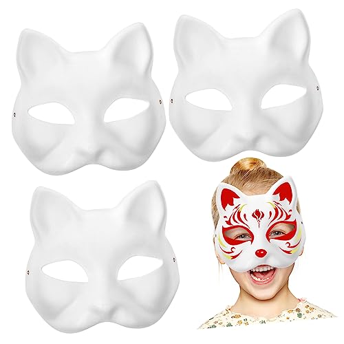 HAWILLOSCH Leere Katzenmasken 3er Set Katzen Diy Weiße Unbemalte Masken Für Zum Gestalten Kindergartenunterricht Halloween Kostü Und Cosplay Zubehör HAWILLOSCH Leere Katzenmasken 3er Set Katzen Diy Weiße Unbemalte Masken Für Zum Gestalten Kindergartenunterricht Halloween Kostü Und Cosplay Zubehör von HAWILLOSCH