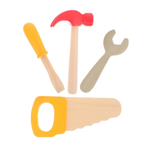 HAWILLOSCH Spielzeug-werkzeugset für Jungen und Mädchen 4-in-1 Aus Holz Hammer Säge Schraubendreher Simulation Konstruktionsspielzeug für Rollenspiele HAWILLOSCH Spielzeug-werkzeugset für Jungen und Mädchen 4-in-1 Aus Holz Hammer Säge Schraubendreher Simulation Konstruktionsspielzeug für Rollenspiele von HAWILLOSCH