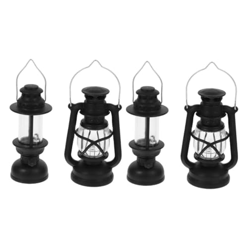 HAWILLOSCH 4 Stück Teiliges Miniatur Kerosenlampen Retro Dekorative Öllaternen für Puppenhaus Möbel Beleuchtung DIY Szene Festliche Landschaft von HAWILLOSCH