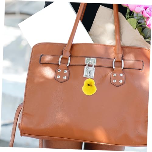 HAWILLOSCH 4 Stück Teiliges Plüsch Schlüsselanhänger Gelbes Küken Waschbar Realistisches Design Niedlicher Pom Pom Anhänger für Tasche und Erwachsene Osterdeko von HAWILLOSCH