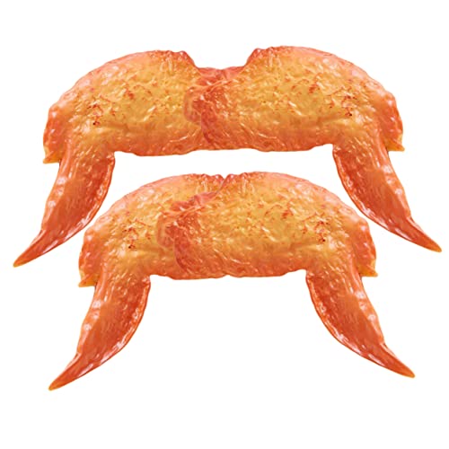 HAWILLOSCH 4 Stück Teiliges Realistischer Modell Gegrillter Hähnchenflügel Lebensechte Simulation für Food Fotografie Requisiten Party und Hochzeitsdekoration Vielseitige Display Attrappe von HAWILLOSCH