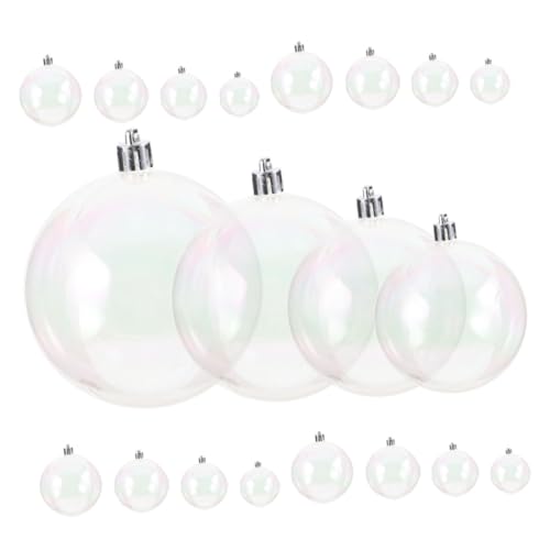 HAWILLOSCH 40 Stück Schillernde Weihnachtsornamente, Kugeln, Schillernde Kunststoffornamente, Durchsichtige Ornamente, Kleine Schillernde Ornamente, Weihnachtsbaumschmuck von HAWILLOSCH
