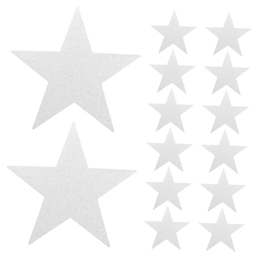 HAWILLOSCH 48 Stück Teiliges Glitzernde Papiersterne zum Basteln Handgeschriebene DIY Sternausschnitte für Klassenzimmer Pinnwanddekoration Vielseitige Kreative Sterne zum Zeichnen und von HAWILLOSCH