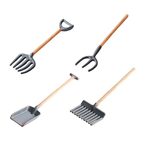 HAWILLOSCH 4Stücke Mini Gartenwerkzeug Set Teiliges Puppenhaus Zubehör mit Mini Rechen und Harke für Kreative für Miniaturgärten und Puppenhausdekoration HAWILLOSCH 4Stücke Mini Gartenwerkzeug Set Teiliges Puppenhaus Zubehör mit Mini Rechen und Harke für Kreative für Miniaturgärten und Puppenhausdekoration von HAWILLOSCH