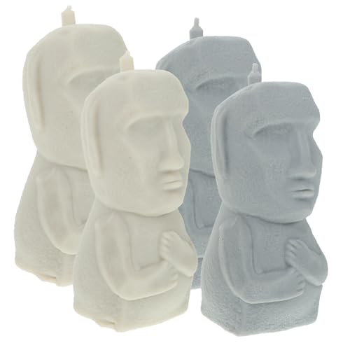 HAWILLOSCH 4Stücke Moai Stressabbau Teiliges Farblich Zufälliges Handspielzeug Für Erwachsene Büro Und Freizeit Stressbewältigung von HAWILLOSCH