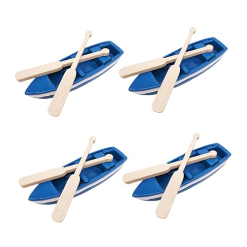 HAWILLOSCH Harz Mini Holzboote Modell Set 4 Stück Nautische Handwerk Ornament Für Desktop Oder Regal von HAWILLOSCH