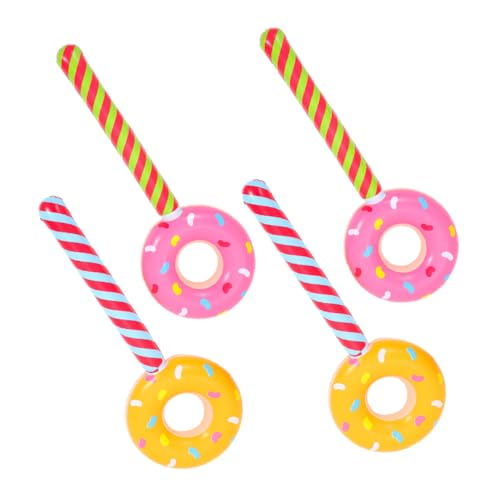 HAWILLOSCH 4pcs Aufblasbare Donutballons Kinder Geburtstagsfeier Dekorationen Lollipop Sticks Candyland Themes Für Pool- Und Strandaktivitäten von HAWILLOSCH
