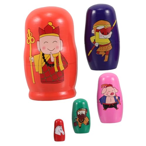 HAWILLOSCH Nesting Wooden Dolls 5 Schichten Russisches Stapelspielzeug Für Kinder Sicheres Pädagogisches Lernen HAWILLOSCH Nesting Wooden Dolls 5 Schichten Russisches Stapelspielzeug Für Kinder Sicheres Pädagogisches Lernen von HAWILLOSCH