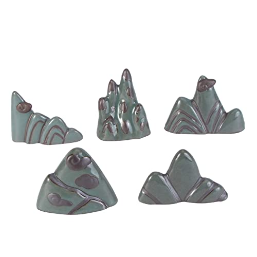 HAWILLOSCH 5 Stück Desktop Keramik Ornamente Gefälschte Bergschmuck Keramik (grün) von HAWILLOSCH