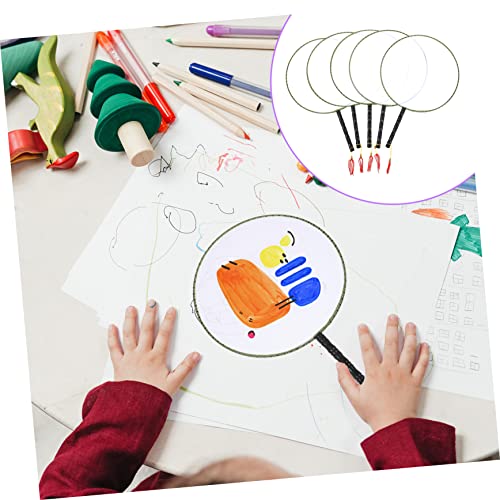 HAWILLOSCH 5 Stück Teiliges DIY Malfächer Leere Handbemalte Kunstfächer aus Spinnseide zum Bemalen und Gestalten für Jungen und Mädchen mit Aufhängeschlaufe Kreatives von HAWILLOSCH