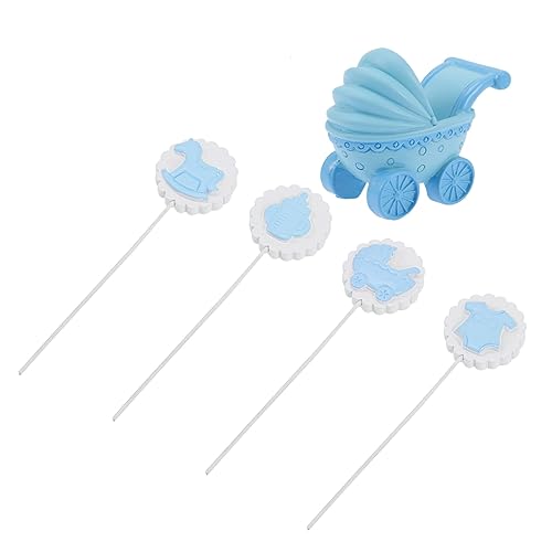 HAWILLOSCH 5 Stück Teiliges Shower Kuchenstecker mit Blauen Stroller Cake Decor Babyflasche Strampler Schaukelpferd Tortendeko für Babyparty und Kindergeburtstag Jungen HAWILLOSCH 5 Stück Teiliges Shower Kuchenstecker mit Blauen Stroller Cake Decor Babyflasche Strampler Schaukelpferd Tortendeko für Babyparty und Kindergeburtstag Jungen von HAWILLOSCH