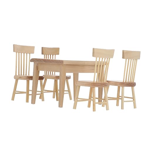 HAWILLOSCH Miniatur Tisch Stühle Set Puppenhaus Miniatur Möbel 1 Set Dekorative Requisiten HAWILLOSCH Miniatur Tisch Stühle Set Puppenhaus Miniatur Möbel 1 Set Dekorative Requisiten von HAWILLOSCH