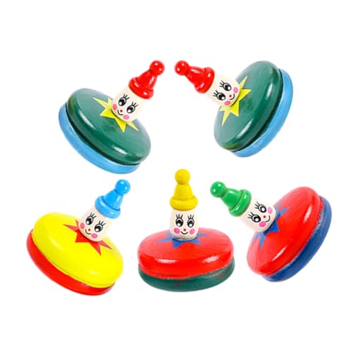 HAWILLOSCH Lustiges Gyroskop-Spielzeug Für Kinder Kompaktes Holzgyroskop Rotierendes Stapelspielzeug Cartoon-Design von HAWILLOSCH