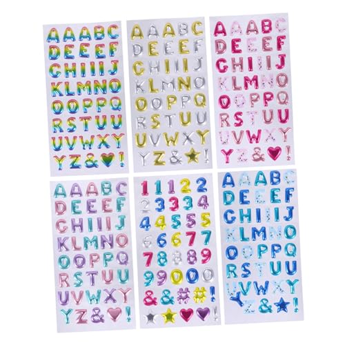HAWILLOSCH Alphabet-Aufkleber 6 Bögen Mit 3D-Puzzle-zahlenaufklebern Goldene Buchstabenmuster von HAWILLOSCH