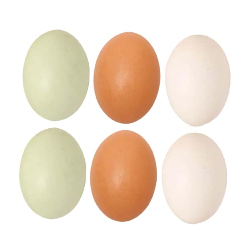 HAWILLOSCH 6 Stcs Unbemalten Hölzerne Eier Holz Gefälschte Eier Faux Ostern Eier Holz Eier Für Kinder Osternsuche Handwerk Färben Malerei Dekoration von HAWILLOSCH