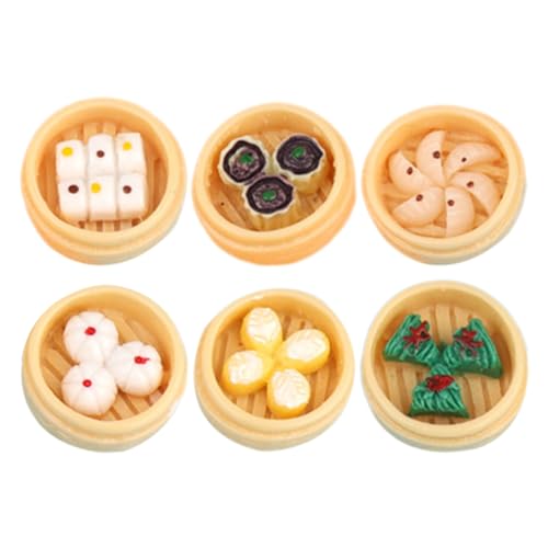 HAWILLOSCH 6 Stück Miniatur Dampfdimmer Lebensmitteldeko für Puppenhaus Realistische Kunstharz Nahrungsmittelmodelle Zubehör für Küchen und Spielessen Dekoration HAWILLOSCH 6 Stück Miniatur Dampfdimmer Lebensmitteldeko für Puppenhaus Realistische Kunstharz Nahrungsmittelmodelle Zubehör für Küchen und Spielessen Dekoration von HAWILLOSCH