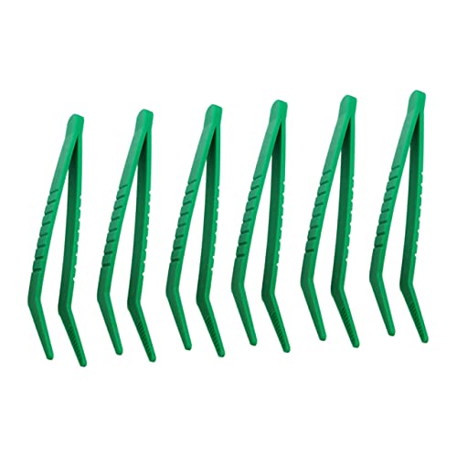 HAWILLOSCH 6 Stück Pinzette zum Sammeln von Insekten Fänger gebogen gartenwerkzeug gartengeräte Toys Feinmotorik-Trainingsgerät Pinzette aus Kunststoff für Plastik von HAWILLOSCH