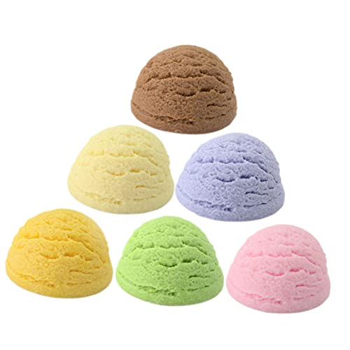 HAWILLOSCH 6 Stück Teiliges Realistisch Aussehender Künstlicher Eiscreme Kugeln Modell Dekorative Party und Ladenausstattung Sicherer Farbenfrohe Miniatur Dessert Nachbildung von HAWILLOSCH