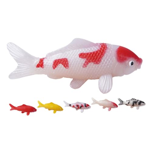 HAWILLOSCH 6 Stück Teiliges Realistische Koi Fischmodelle aus Robustem PVC Farbecht und Langlebig Lebensechte Miniaturfische zur Aquariumdekoration und Fotografie Requisiten HAWILLOSCH 6 Stück Teiliges Realistische Koi Fischmodelle aus Robustem PVC Farbecht und Langlebig Lebensechte Miniaturfische zur Aquariumdekoration und Fotografie Requisiten von HAWILLOSCH