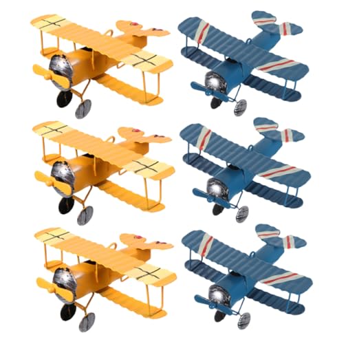 HAWILLOSCH 6 Stück Teiliges Retro Flugzeug Modell aus Eisen Vintage Biplane Deko für Kinderzimmer Büro und Partys Vielseitige Tisch und Hängedekoration im Amerikanischen Stil als Sammlerstück HAWILLOSCH 6 Stück Teiliges Retro Flugzeug Modell aus Eisen Vintage Biplane Deko für Kinderzimmer Büro und Partys Vielseitige Tisch und Hängedekoration im Amerikanischen Stil als Sammlerstück von HAWILLOSCH