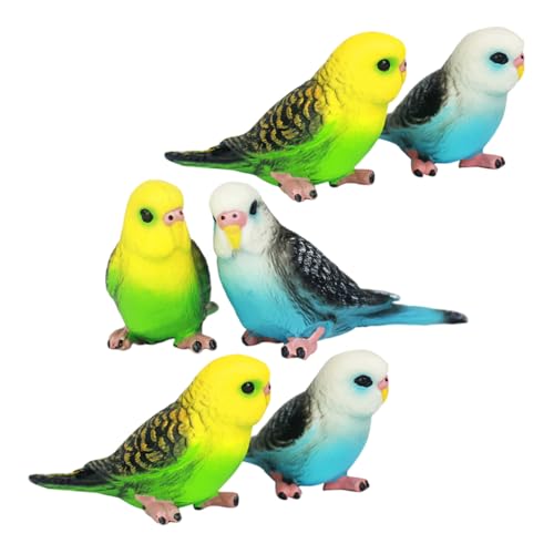 HAWILLOSCH 6-teiliges Simulations-papageienmodell: Lebensechte Vogelfigur Für Kinder – Kleines Papageienspielzeug – Lebensechtes Tierornament, Vogelfigur, Modellspielzeug von HAWILLOSCH