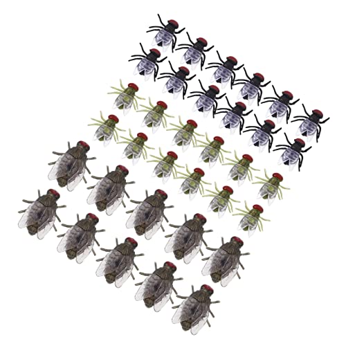 HAWILLOSCH 60 Stück Teiliges Halloween Fake Insekten Fliegen Lustige Scherzartikel für Halloween Dekoration und Streiche Realistisch Gestaltet Leicht und Kompakt für Partys und Scherzspiele von HAWILLOSCH