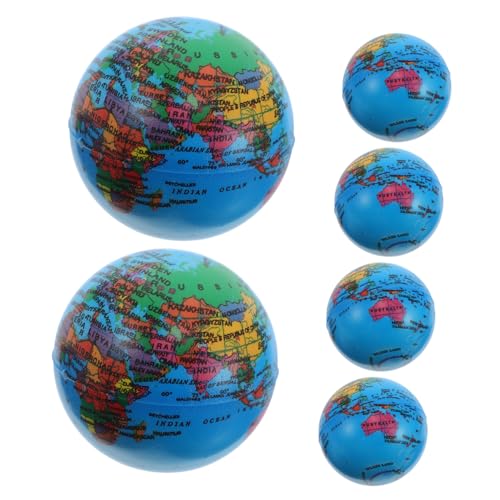 HAWILLOSCH 6Stücke Globe Dekompressionsbälle für PU Elastische Stressbälle Sportspielzeug für Büro Schule und Zuhause zur Stressbewältigung HAWILLOSCH 6Stücke Globe Dekompressionsbälle für PU Elastische Stressbälle Sportspielzeug für Büro Schule und Zuhause zur Stressbewältigung von HAWILLOSCH