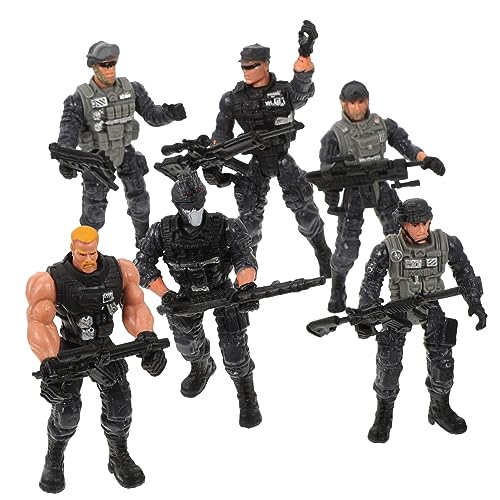 HAWILLOSCH 6Stücke Soldat Actionfiguren Bewegliche Waffenmodelle Für Lernspielzeug Soldaten Für Kreative Rollenspiele Und Szenen Modelle von HAWILLOSCH