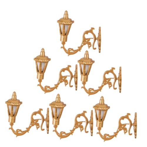 HAWILLOSCH 6Stücke Wandlampe für Puppenhaus Dekoration Goldene Wandlampen mit Warmem Licht für Häuser und Dioramen Langlebige und Sichere Materialien von HAWILLOSCH