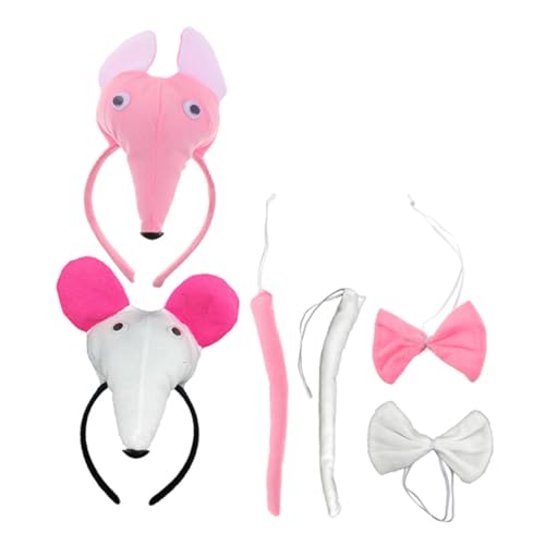 HAWILLOSCH 6pcs Mausohren Stirnband -set Ohren Stirnband- Und -kostüm -zubehör -kits Für Halloween -party HAWILLOSCH 6pcs Mausohren Stirnband -set Ohren Stirnband- Und -kostüm -zubehör -kits Für Halloween -party von HAWILLOSCH