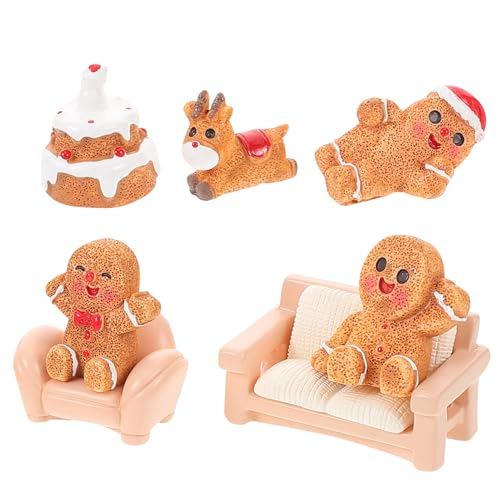 HAWILLOSCH 7 Stück Miniatur-Weihnachts-lebkuchenmann-Figuren, Mini-Harz-lebkuchenmann-Ornamente Zum Basteln, Schneekugel, Garten, Puppenhaus, Landschaft HAWILLOSCH 7 Stück Miniatur-Weihnachts-lebkuchenmann-Figuren, Mini-Harz-lebkuchenmann-Ornamente Zum Basteln, Schneekugel, Garten, Puppenhaus, Landschaft von HAWILLOSCH