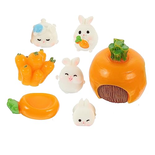 HAWILLOSCH 7 Teiliges Mini Rabbit Deko Set Niedliche Miniatur Hasen Figuren Mit Karotten Und Hasenhaus Tierische Ornamente Für DIY Landschaftsgestaltung Und Tischdekoration HAWILLOSCH 7 Teiliges Mini Rabbit Deko Set Niedliche Miniatur Hasen Figuren Mit Karotten Und Hasenhaus Tierische Ornamente Für DIY Landschaftsgestaltung Und Tischdekoration von HAWILLOSCH