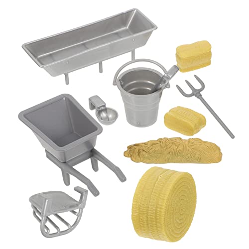HAWILLOSCH 8 Stück Teiliges Mini Farmzubehör Realistische Landschaftsspielzeuge für Jahre Robustes Rollenspielspielzeug für Jungen Pädagogisches Bauernhof Accessoire von HAWILLOSCH