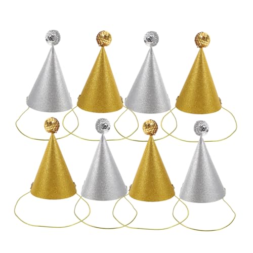 HAWILLOSCH 8 Stück Teiliges Partyhut mit Goldenen Glitzerpompons Bunte Geburtstagskegel Vielseitige und Erwachsenen Partyhüte für Verschiedene Mottos Inklusive Gold und Silberglänzenden HAWILLOSCH 8 Stück Teiliges Partyhut mit Goldenen Glitzerpompons Bunte Geburtstagskegel Vielseitige und Erwachsenen Partyhüte für Verschiedene Mottos Inklusive Gold und Silberglänzenden von HAWILLOSCH