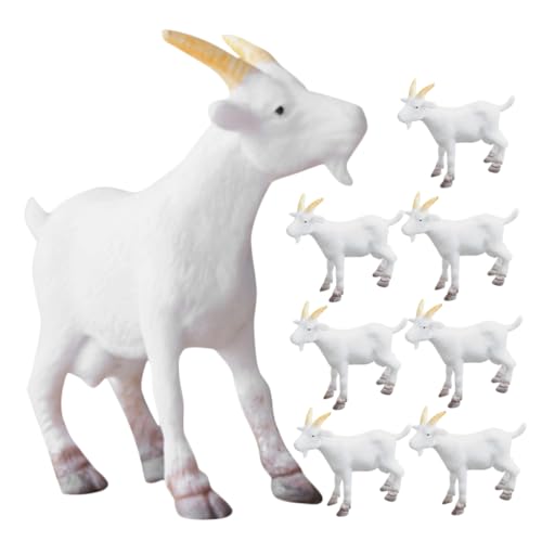 HAWILLOSCH Tierziegenmodell-Kollektion 8 Stück PVC-Ziegenfiguren für den Schreibtisch im Freien und als Gartendekoration von HAWILLOSCH