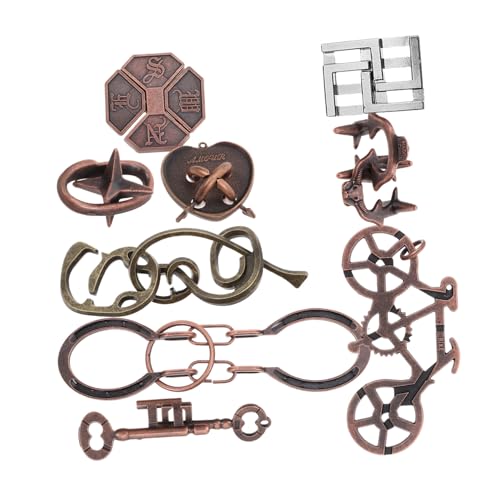 HAWILLOSCH 9 Stück Teiliges Lu Ban Lock Puzzle aus Metall Langlebige Gehirntrainer Geduldsspiele für Erwachsene Handliches Entwirrungsrätsel Denkfähigkeit und Stressabbau Tragbar für HAWILLOSCH 9 Stück Teiliges Lu Ban Lock Puzzle aus Metall Langlebige Gehirntrainer Geduldsspiele für Erwachsene Handliches Entwirrungsrätsel Denkfähigkeit und Stressabbau Tragbar für von HAWILLOSCH
