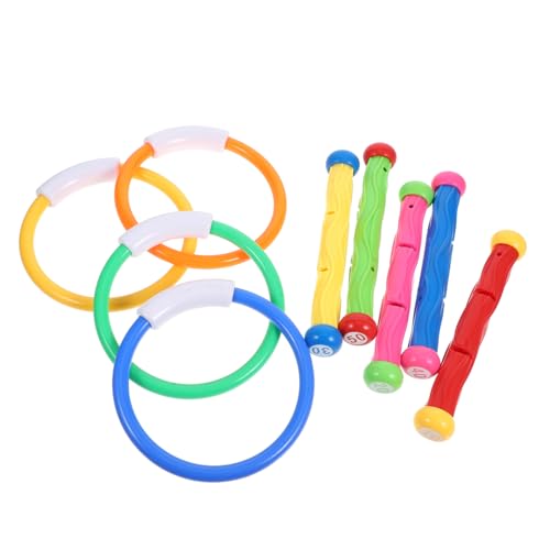 HAWILLOSCH 9 Stück Teiliges Tauchtspielzeug aus Robustem Bunte Tauchstäbe und Ringe für Schwimmspaß im Pool Wasserspielzeug für Sommer und Schwimmanfänger HAWILLOSCH 9 Stück Teiliges Tauchtspielzeug aus Robustem Bunte Tauchstäbe und Ringe für Schwimmspaß im Pool Wasserspielzeug für Sommer und Schwimmanfänger von HAWILLOSCH