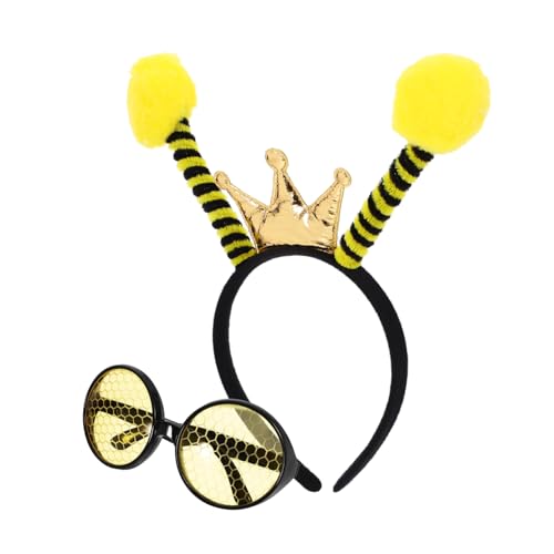 HAWILLOSCH Bienenkostüm Set mit Stirnband und Sonnenbrille Langlebiges Party Accessoire für Erwachsene Bequemes Bruchsicheres Bienen Kostüm Zubehör für Fasching Karneval und Cosplay HAWILLOSCH Bienenkostüm Set mit Stirnband und Sonnenbrille Langlebiges Party Accessoire für Erwachsene Bequemes Bruchsicheres Bienen Kostüm Zubehör für Fasching Karneval und Cosplay von HAWILLOSCH